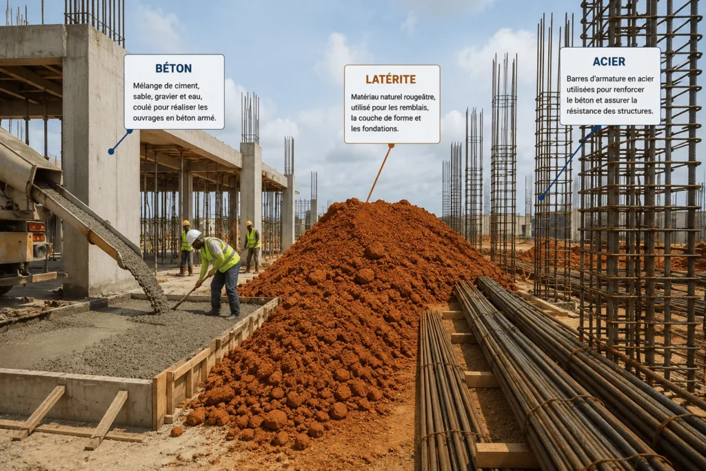 Matériaux construction Bénin : 7 critères essentiels pour choisir entre béton, latérite et acier