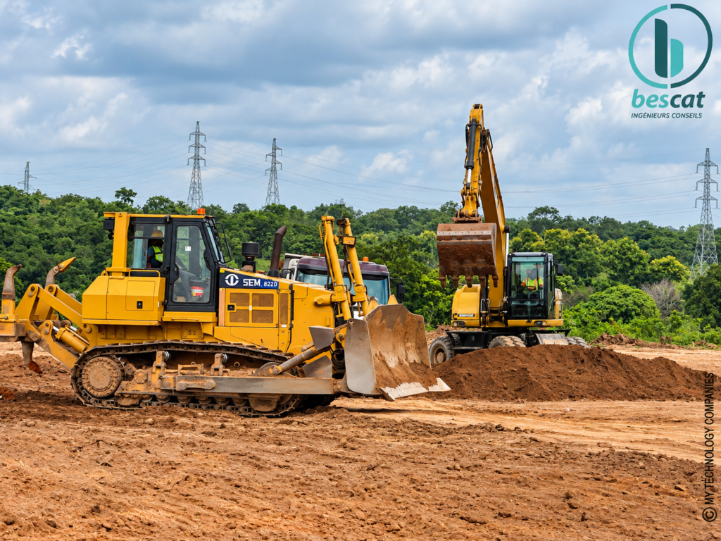 travaux de centrales photovoltaïques au Bénin